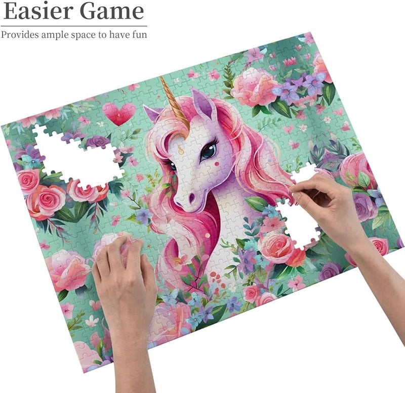 لغز بازل فايا الوردي يونيكورن 500 قطعة للكبار ديكور منزلي هدية 20.4 × 15 - Image 3